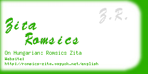 zita romsics business card